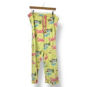 Nick & Nora Sz  XL Pink Flamingo Pool Backyard Pajama Lounge Capri Pajama Pants